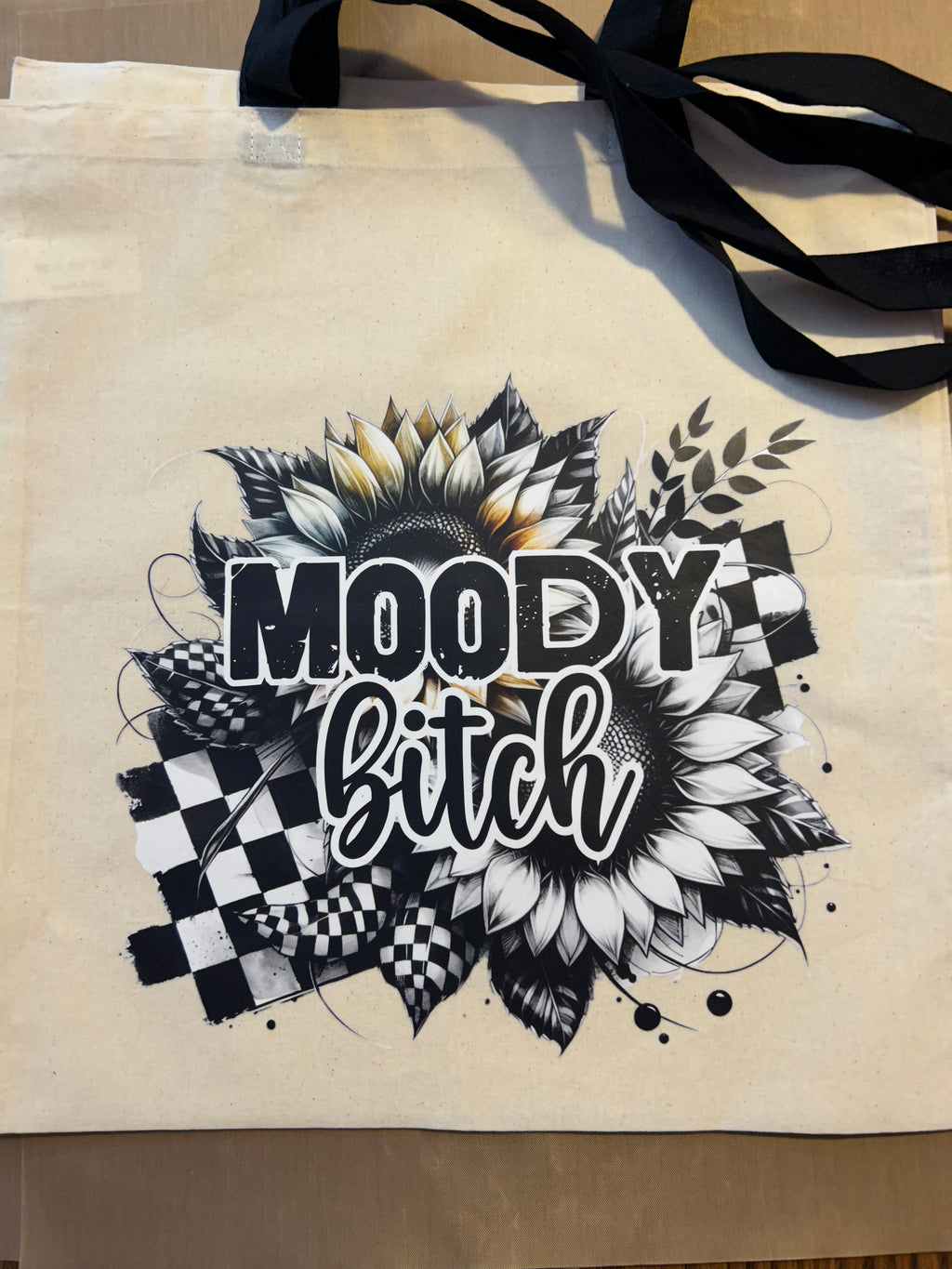 Canvas Bag with Black Handles