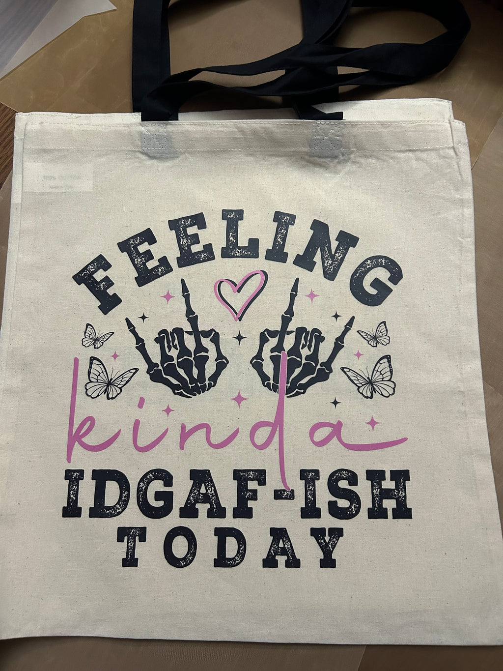 Canvas Bag with Black Handles